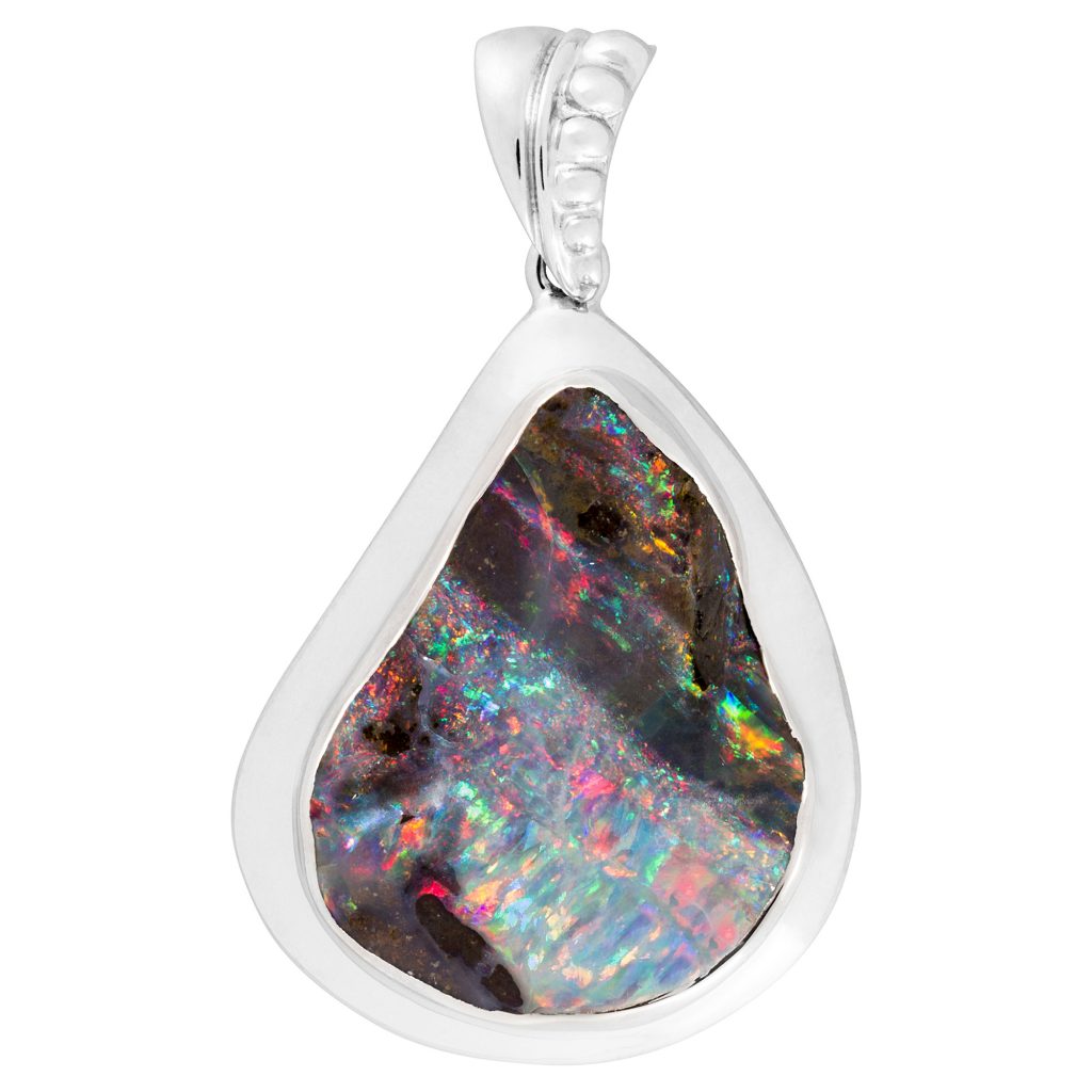 Boulder Opal Pendant set in Sterling Silver (PE011) Opal Copying