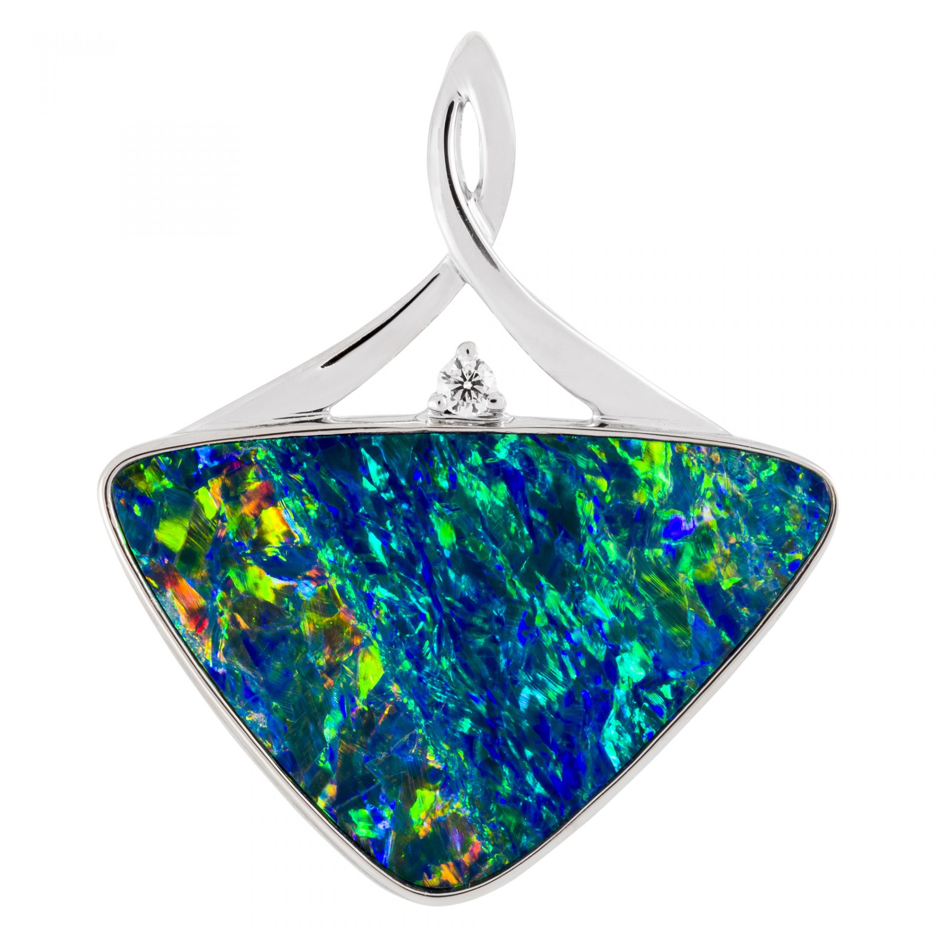 Doublet Opal Pendant in 18ct (PE003) - Opal Copying Company Pty Ltd